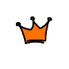 Kroon Koning Lijn Tekening Hand Geschilderde Oranje Kroon