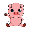 Cute cartoon animals - pig