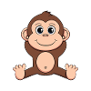 Cute cartoon animals - monkey