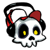 Scull With Headphones (Stroke)