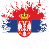Serbien Flagge Farbspritzer