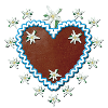Lebkuchenherz Edelweiss + Dein Text Wunschtext