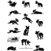 Black and White Silhouette Dog Series