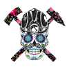 Miner skull with flowers