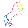Rainbow Outline Horse