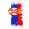 Serbien Flagge Farbfleck