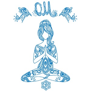 Hippie Yogagirl Blue 2 OM Peace