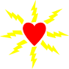 Heart with lightnings