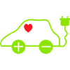 Green E-Car Heart Design