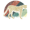 Gepard auf Retrokunst Tiergeschenk