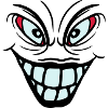 psychopath verrueckt clown joker grinsen mund fres