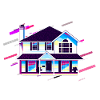 House Residence 80's Retro Purple