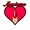 Manicure gwoździ paznokci serce miłość