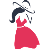 Frau Kleid Hut Weiblich Lady Silhouette Geschenk