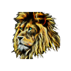 Neon Lion's Head