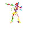 Neon Dab Dabbing Skeleton 80s 80s Dab Dance