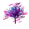 Tree Graphics 80s Retro Violet