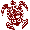 Maori turtle red tattoo