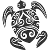 Maori tattoo turtle black
