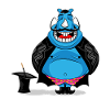 Hippopotame Magicien Doodle Art