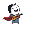 Superhero with guitar