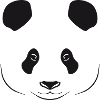 Panda bear dessin, simple, silhouette