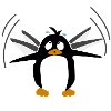 Fluttering Penguin Cartoon
