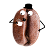 Coffee bean with face