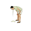 Man is vomiting