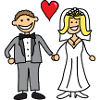 Bride and Groom Cartoon