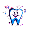 Tooth calcified 80's Retro Violet