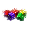 Dice game brightly glowing