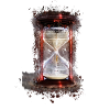 Hourglass time flow brightly glowing