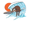 Surfendes Surfer Faultier
