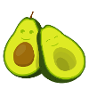 Cuddly avocado friendship