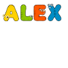 Alex first name name cute cartoon font gift