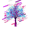 Tree Autumn 80s Retro Violet