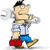 Technicien avec clé