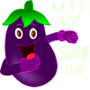 Aubergine drôle s'amuse