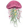 Beautiful drawing JELLYFISH AND FLOWERS