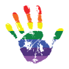 Rainbow hand handprint