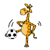 Giraffe Kick Soccer Cartoon