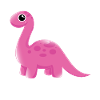 Dino rose dessin animé Dino câlin
