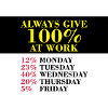 100 percent AT WORK
