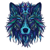 Animaux prédateur loup mandala