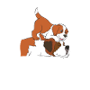 St. Bernard with puppy