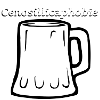 Cenosillicaphobia beer glass, white