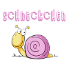 Funny piebald snail I cartoon