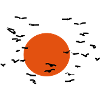 Oiseaux dans le soleil