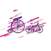 Hochrad Fahrrad 80er Retro Violet